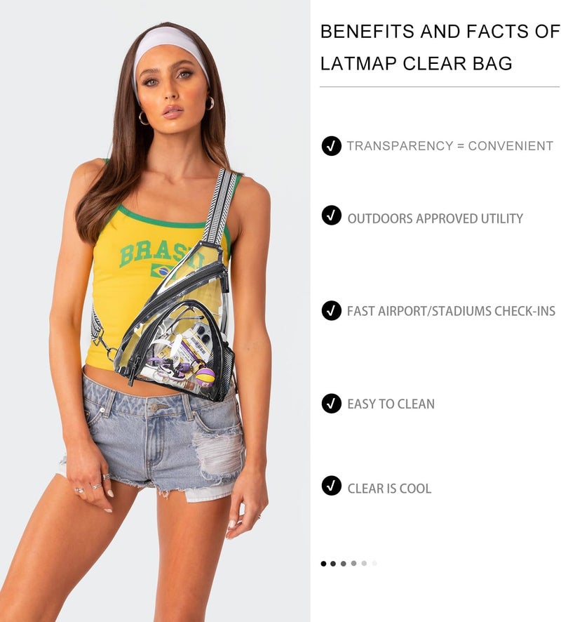 LATMAP 7L Sling Bag For Women Men Backpack Fanny Pack Crossbody Chest Travel Shoulder Belt Bags Purse Handbag PU Leather - Image 2
